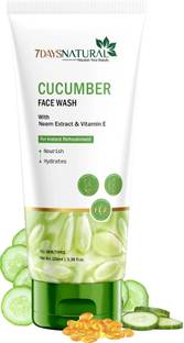 7days natural Instant Refreshing Cucumber  with Neem Extract and Aloe Vera, For fresh and soothing effect Face Wash