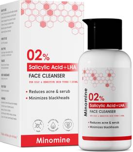 Minomine 2% Salicylic Acid Cleanser | Reduces Acne & Serub, Minimizes Blackheads & Pimple Face Wash
