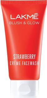 Lakmé Blush & Glow Strawberry Creme Facewash,Gentle Cleanser Face Wash