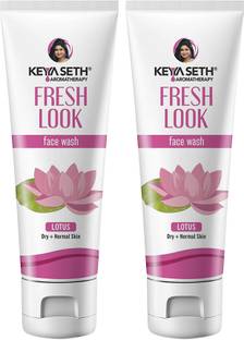 KEYA SETH AROMATHERAPY Fresh Look Lotus Gel  Skin Whitening, Brightening, Dirt Removal, Deep Cleansing for Sensitive Dry & Acne Prone Skin, 100ml (Pack of 2) Face Wash