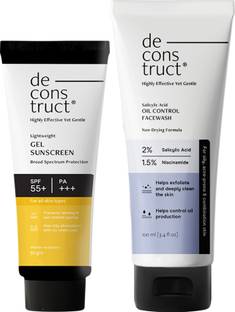 deconstruct Oily Skin Essentials: Salicylic Oil Control  Cleanser & SPF 50+ Gel Sunscreen Face Wash