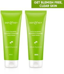 Dot & Key Cica 2% Salicylic Acid ,for Oily, Acne Prone Skin, With Green Tea,Pack of 2 Face Wash