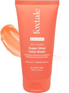 Foxtale Vitamin C Super Glow with Papaya Enzyme, Reduces Tan, Boosts Glow  Face Wash
