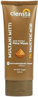 Clensta Multani Mitti  with 1% Salicylic Acid for clear skin | For Men & Women Face Wash