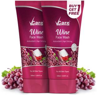 Vcare Red Wine Face Cleanser Suitable for All Skin Types | Buy 1 Get 1 Free 100g Face Wash