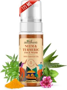 Satthwa Neem & Turmeric  For Acne & Pimples, Cleanses and Soothes the Skin Face Wash