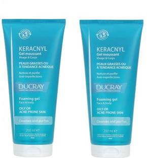 DUCRAY Keracnyl Foaming Gel Acne-Prone Skin 200ml x pack of 2 Face Wash