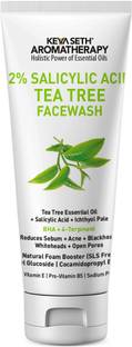 KEYA SETH AROMATHERAPY 2% Salicylic Acid Tea Tree Serum, BHA + Terpineol, Natural Glucoside Foaming Face Wash