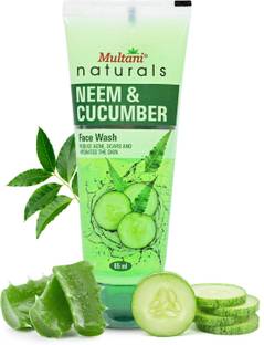 Multani naturals Neem & Cucumber  | Reduce Acne, Scars & Hydrates Skin - Face Wash
