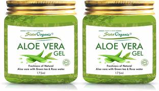 Sista Organic Pure and Organic Aloe Vera With Goodness Rose Water Skin/Hair Gel (Paraben Free) for Acne, Scars, Glowing & Radiant Skin Treatment Face Wash