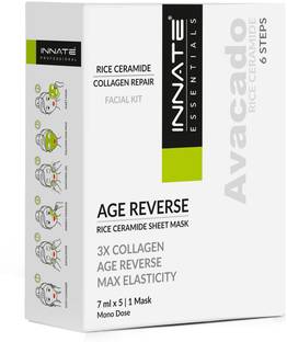 INNATE Avacado Rice Ceramide Anti Aging Facial Kit with 5 Steps & 1 Sheet Mask| 5 x