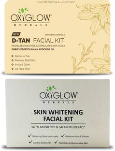 oxy glow herbals D-Tan Facial Kit 50 Gm & Skin Whitening Facial Kit 60gm