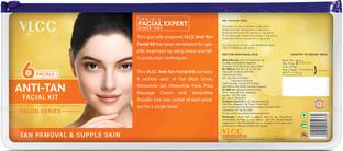 VLCC Salon Anti Tan Facial Kit - 6 Facials Remove Sun Tan 7 Dark Spots