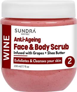 Sundra Secret Herbal Wine Anti- Ageing Face Scrub With Red Grape Extracts that Provides Instant Glow Scrub