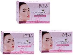 LOTUS Herbals WhiteGlow Insta Glow Fairness Facial Kit ( Pack of 3 )