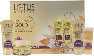 LOTUS HERBALS RADIANT GOLD Cellular Glow Salon Grade FACIAL KIT