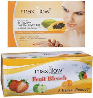maxglow Mxglow Papaya Facial Kit 7 steps In 1 With Fruit Bleach Cream 250g