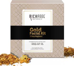 RICHFEEL Gold Facial Kit| Bright & Glowing Skin |Parlour Like Instant Glow |30 g