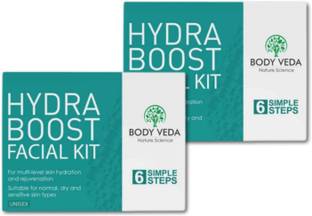 BODY VEDA Hydra Boost 6 Steps Facial Kit For Multi-Level Skin Hydration And Rejuvenation