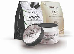 SPRING H2O Complete D-Tan & Charcoal Facial Combo Pack with D-Tan Mask