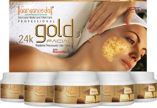 Aaryanveda APS 24 k Gold Facial Kit Glowing Skin Improve Fairness Premium Spa 6 Steps