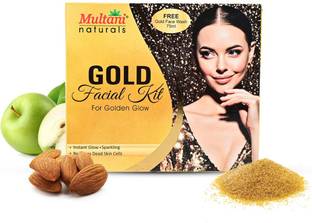 Multani Natural Gold Facial Kit (Free Face Wash) | Instant Glow, Sparkling Shine -