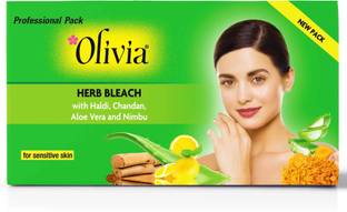 Olivia Herb Bleach for Sensitive Skin - Herbal Extract Haldi, Chandan, Aloevera, Nimbu
