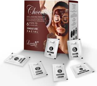 Luster Chocolate Facial kit | 6 Step Facial Kit | Single Use Mini Facial Kit