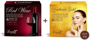 Luster Red Wine & Radiant Gold Facial Kit | Single Use Mini Facial Kit