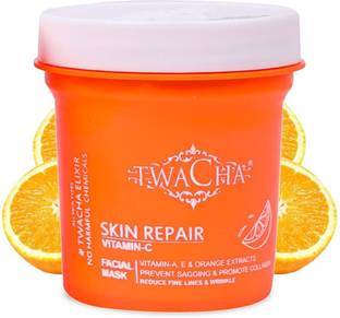 TWACHA Vitamin C Facial Mask with Orange Extracts | Reduce Fine Lines & Wrinkles