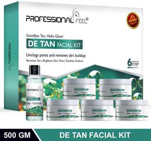 PROFESSIONAL FEEL De-Tan Facial Kit, Tan Removal, Goodbye Tan, Brightens Skin Tone