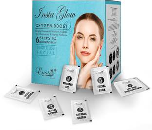 Luster Insta Glow Oxygen Boost Facial Kit | 6 Step Facial Kit | For Glowing Skin