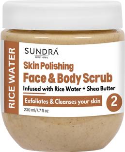 Sundra Secret Herbal Rice Face Scrub for Glowing Skin, With Rice Water & Niacinamide for Glass Skin Scrub