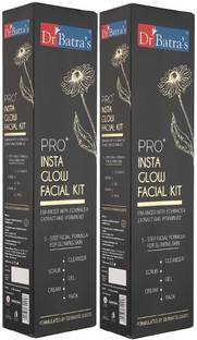 डॉ बतरा'स PRO+ Insta Glow Facial Kit Enriched With Echinacea Extract And Vitamin B3 - 250 gm (Pack of 2) 500 g