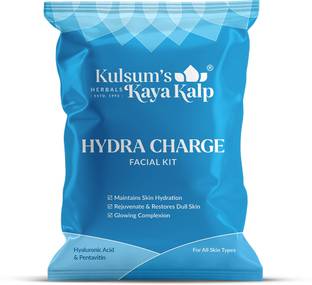 कुलसम'स काया कल्प Hydra Charge Facial Kit,Suitable for All Skin Types, Paraben- Free (Single Use) 28 g
