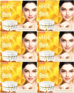VLCC Gold Facial Kit For Luminous & Radiant Complexion (Pack of 6)