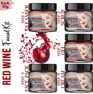 Pratibimb Complete Red Wine Facial Kit for Nourishing, Hydrating, and Anti-Aging Benefits