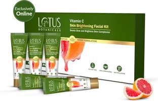 Lotus Botanicals Vitamin C Skin Brightening 5 Step Facial Kit|Boosts Glow & Brightens
