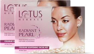 LOTUS HERBALS Radiant Pearl Cellular Lightening Single Facial Kit | 37g Pack of 2