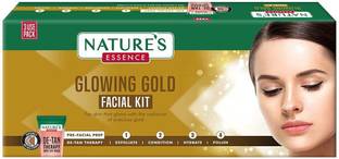Nature's Essence Glowing Gold Facial Kit (60 g + 15 ml)