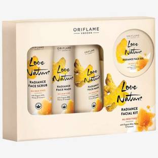 Oriflame Sweden LOVE NATURE Radiance Facial Kit with Organic Milk, Honey and turmeric
