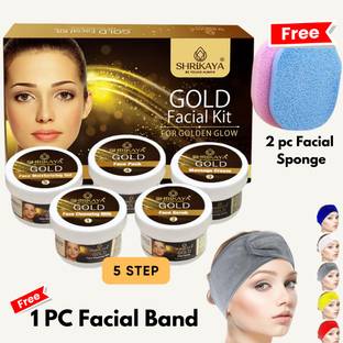 Shrikaya Gold Facial Kit & 2pc Facial Sponge & 1pc Facial Band