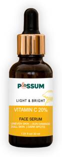 POSSUM Vitamin C 20 % Face Serum for Skin Brightening, Prevents Sun Damage Dark Spots