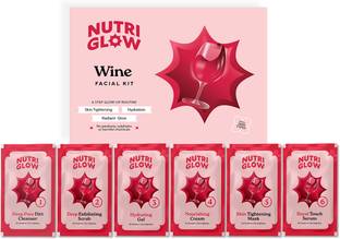 NutriGlow NATURAL'S Advanced Pro Formula Wine Facial Kit For Blemish Free Fairer Complexion & Helps Skin Glow(60gm)