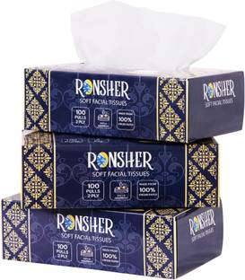 RONSHER Premium 2 Ply Pack of 3 Tissue Box