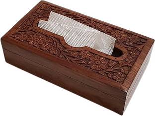 HomEnrich Wooden Tissue Box Napkin Holder