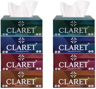 CLARET Soft, Gentle & Super Absorbent Facial Paper (18x20cm), 2 Ply | 200 Pulls Each