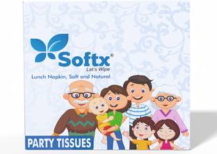 softx Party Pack Facial Tissue 1 Ply (60 Sheets Each Box) For Daily Use.
