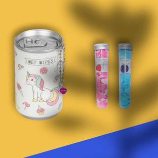 asija makeovers Best quality Unicorn Wet Wipes Face Tissue Can & 2 flower paper soap
