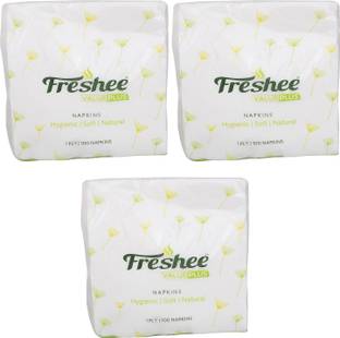 Freshee 100 Sheets 1 Ply Virgin Fiber Tissue In Pack Of 3 Value Plus Range That Offer Fresh Soft And Hygienic Experience